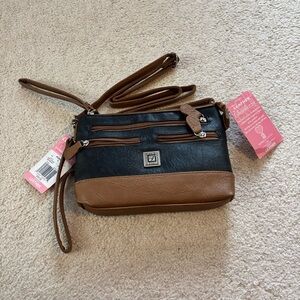 New with Tags Brown and Black Crossbody Purse.